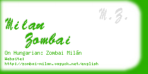 milan zombai business card